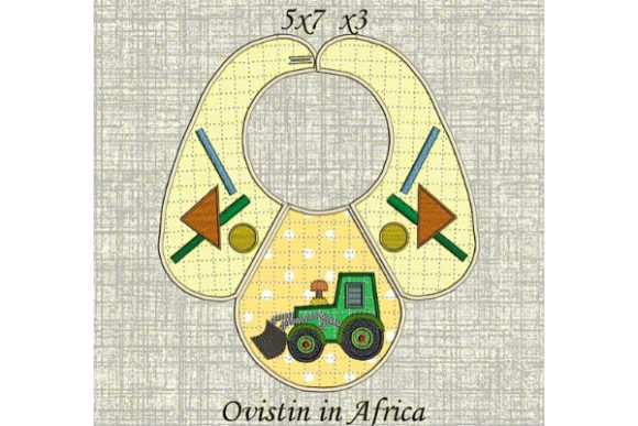 Yellow Tractor Baby Bib Embroidery Review